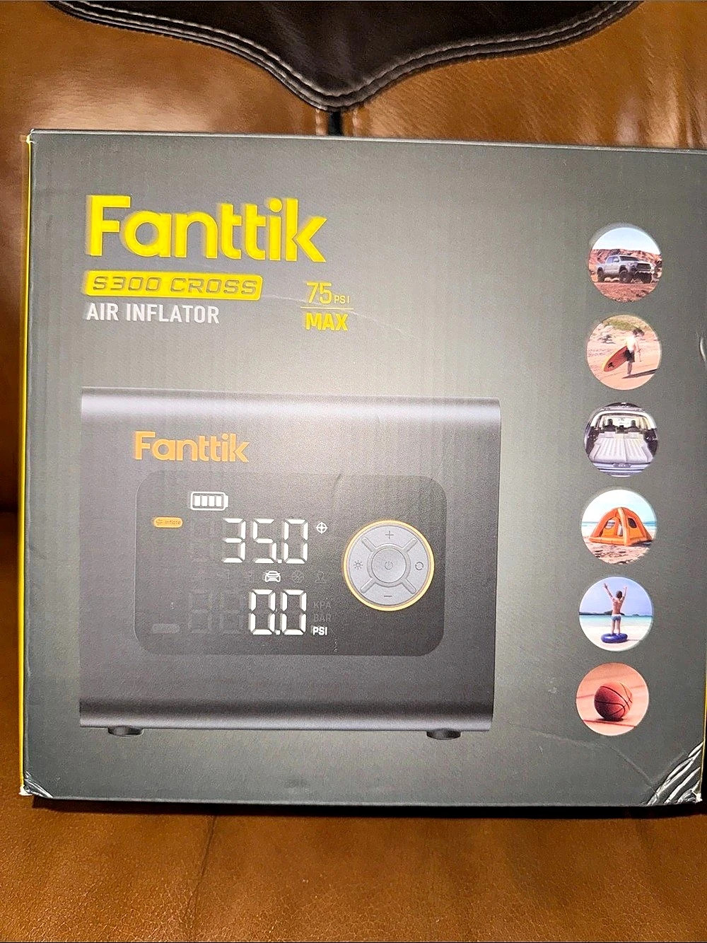 Fanttik S300 Cross Portable Air Inflator Black & Yellow NWT